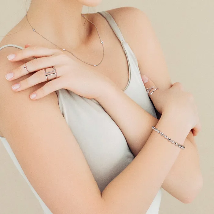 Necklaces Minimalist Long CZ Strand Necklace 14K Gold Plated Sterling Silver Various Lengths BlingJewelry Wholesale