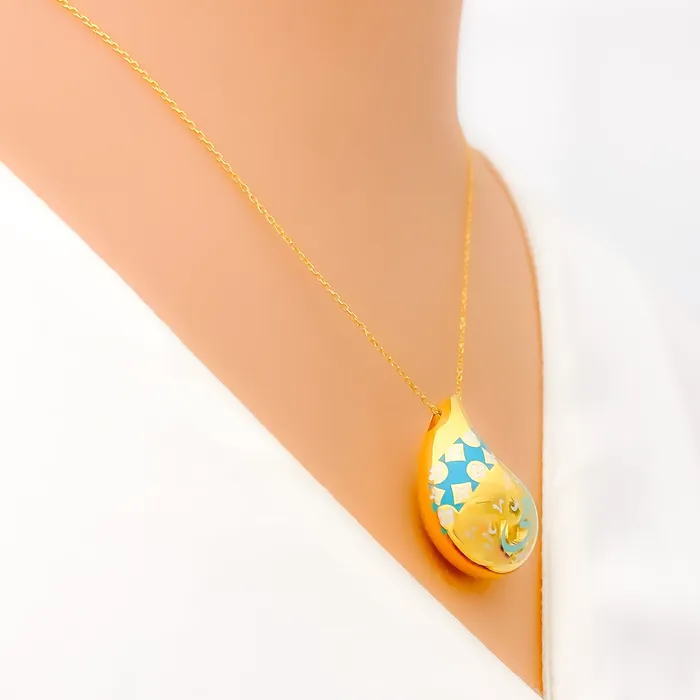 Necklaces Timeless Beautiful 21k Gold Drop Necklace Andaaz Jewelers