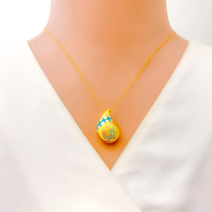 Necklaces Timeless Beautiful 21k Gold Drop Necklace Andaaz Jewelers
