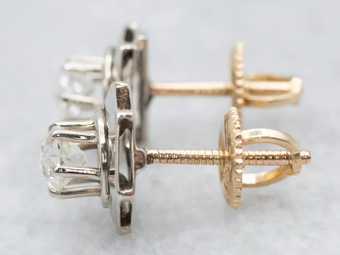 Old Mine Cut Diamond Hexagonal Stud Earrings Market Square Jewelers Earrings Old Mine Cut Diamond Hexagonal Stud Earrings Market Square Jewelers Earrings