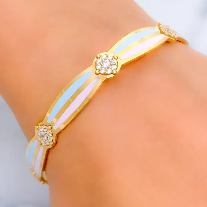 PreStyled Sets Andaaz Jewelers Colorful Dainty 22k Gold CZ Bangle