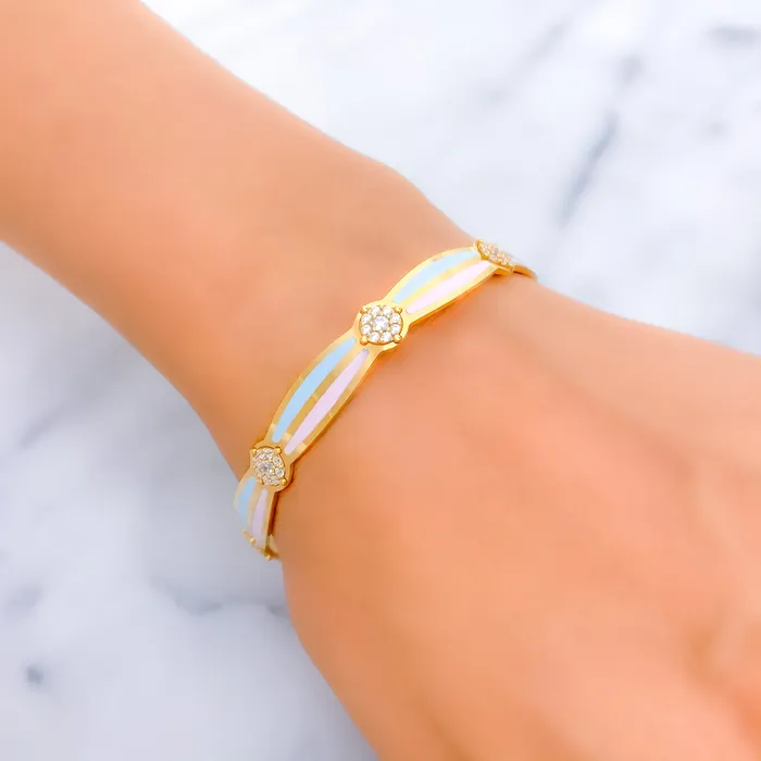 PreStyled Sets Andaaz Jewelers Colorful Dainty 22k Gold CZ Bangle