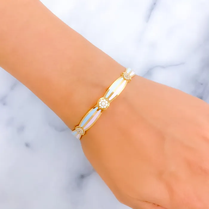 PreStyled Sets Andaaz Jewelers Colorful Dainty 22k Gold CZ Bangle