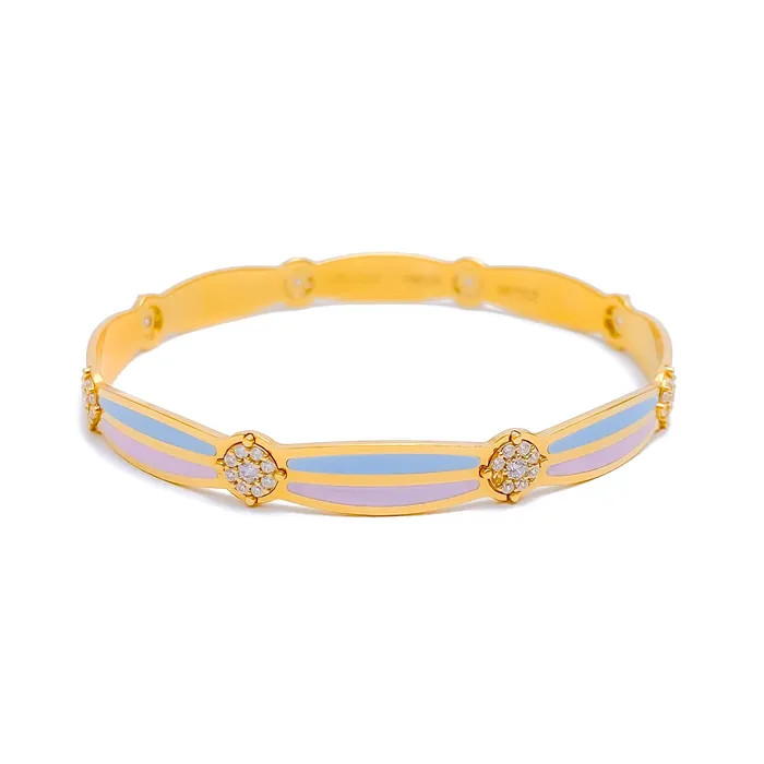 PreStyled Sets Andaaz Jewelers Colorful Dainty 22k Gold CZ Bangle