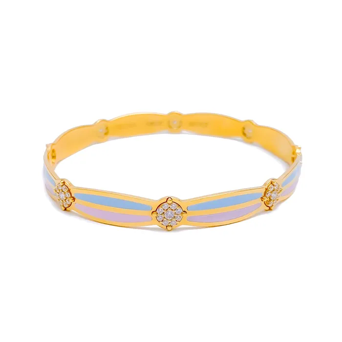 PreStyled Sets Andaaz Jewelers Colorful Dainty 22k Gold CZ Bangle