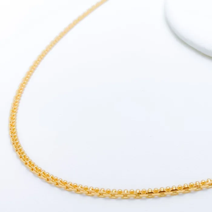 PreStyled Sets Andaaz Jewelers Petite Flat 22K Gold Beaded Chain 20