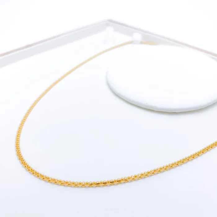 PreStyled Sets Andaaz Jewelers Petite Flat 22K Gold Beaded Chain 20