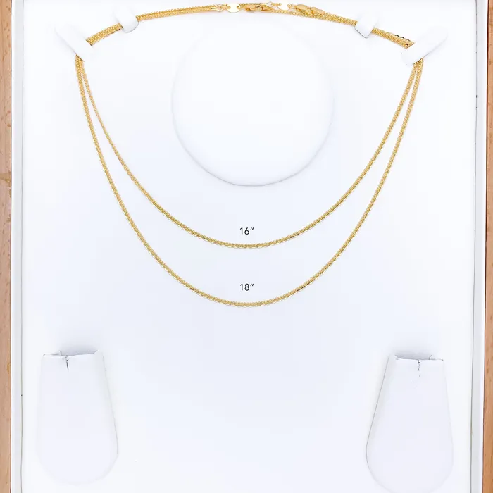 PreStyled Sets Andaaz Jewelers Petite Flat 22K Gold Beaded Chain 20