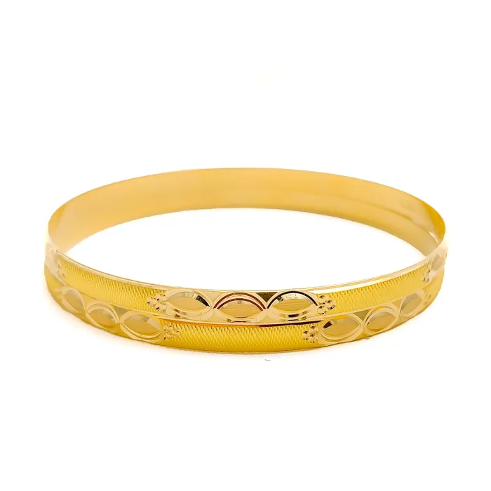 PreStyled Sets Andaaz Jewelers Reflective Triple Marquise 22k Gold Bangle Pair