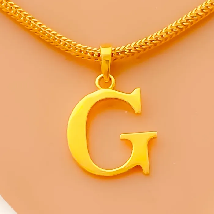 PreStyled Sets G 22k Gold Letter Pendant Andaaz Jewelers