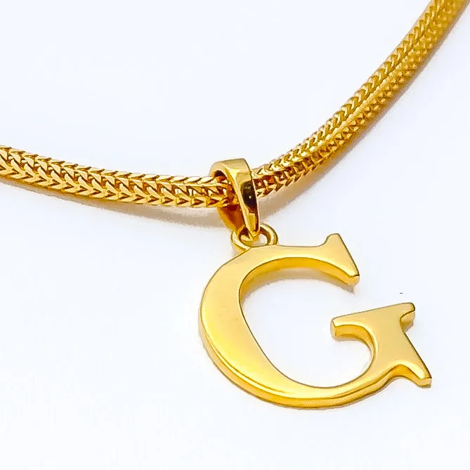 PreStyled Sets G 22k Gold Letter Pendant Andaaz Jewelers