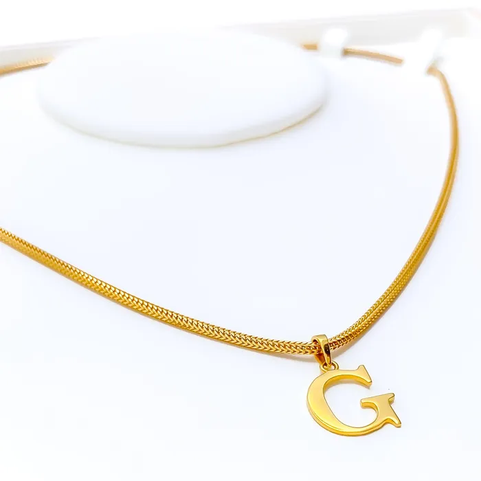 PreStyled Sets G 22k Gold Letter Pendant Andaaz Jewelers