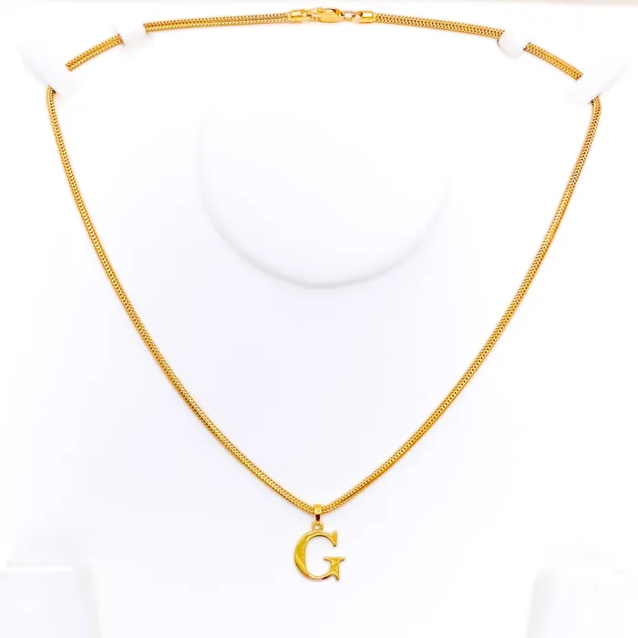 PreStyled Sets G 22k Gold Letter Pendant Andaaz Jewelers