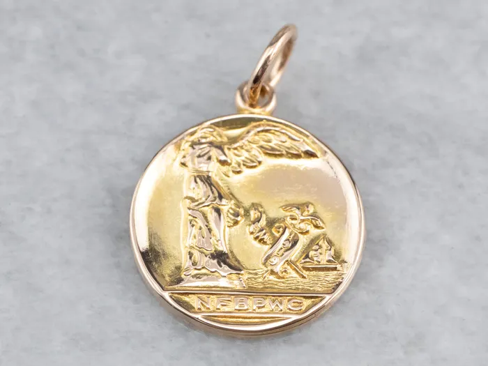 PreStyled Sets Market Square Jewelers 10K Gold NFBPWC Medal Pendant PreStyled Sets Market Square Jewelers 10K Gold NFBPWC Medal Pendant