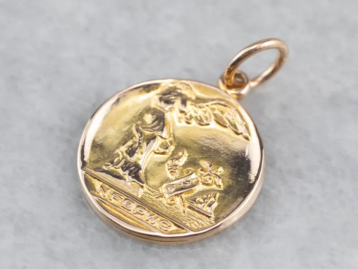 PreStyled Sets Market Square Jewelers 10K Gold NFBPWC Medal Pendant PreStyled Sets Market Square Jewelers 10K Gold NFBPWC Medal Pendant