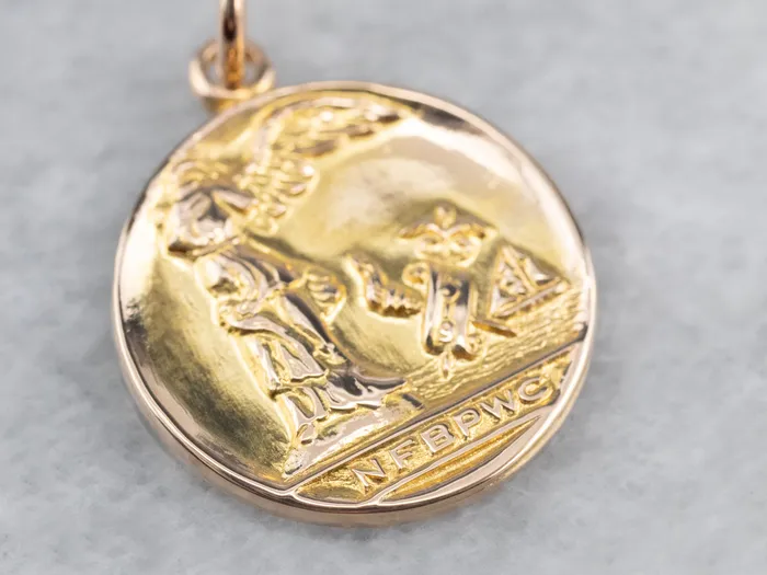 PreStyled Sets Market Square Jewelers 10K Gold NFBPWC Medal Pendant PreStyled Sets Market Square Jewelers 10K Gold NFBPWC Medal Pendant