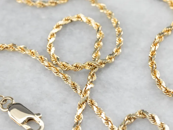 PreStyled Sets Market Square Jewelers 14K Gold Sparkling Rope Chain