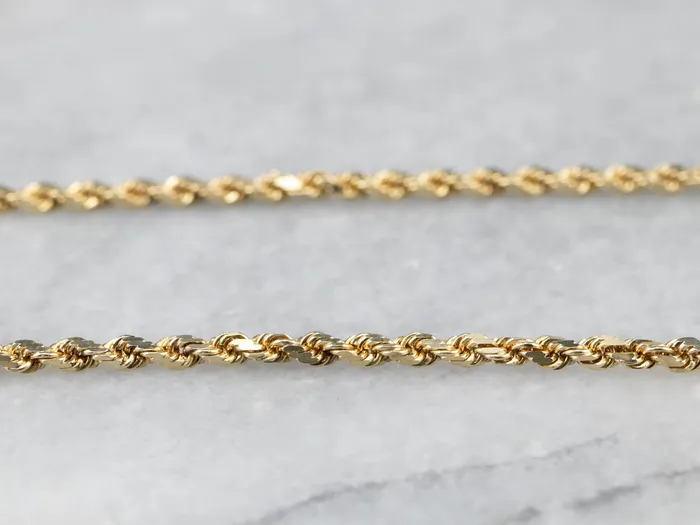 PreStyled Sets Market Square Jewelers 14K Gold Sparkling Rope Chain PreStyled Sets Market Square Jewelers 14K Gold Sparkling Rope Chain