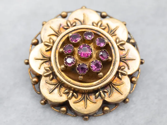 PreStyled Sets Market Square Jewelers Antique Gold Georgian Era Ruby Doublet Brooch PreStyled Sets Market Square Jewelers Antique Gold Georgian Era Ruby Doublet Brooch