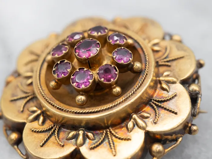 PreStyled Sets Market Square Jewelers Antique Gold Georgian Era Ruby Doublet Brooch PreStyled Sets Market Square Jewelers Antique Gold Georgian Era Ruby Doublet Brooch