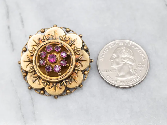 PreStyled Sets Market Square Jewelers Antique Gold Georgian Era Ruby Doublet Brooch PreStyled Sets Market Square Jewelers Antique Gold Georgian Era Ruby Doublet Brooch