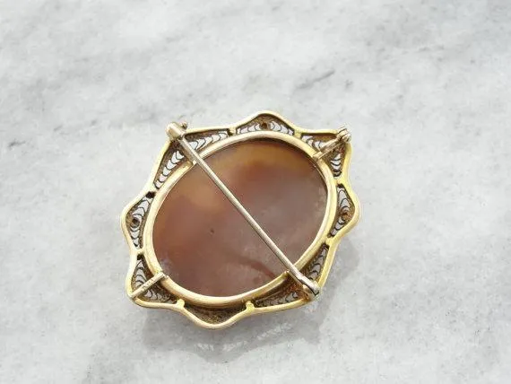 PreStyled Sets Market Square Jewelers Vintage Cameo Gold Filigree Pendant Brooch PreStyled Sets Market Square Jewelers Vintage Cameo Gold Filigree Pendant Brooch