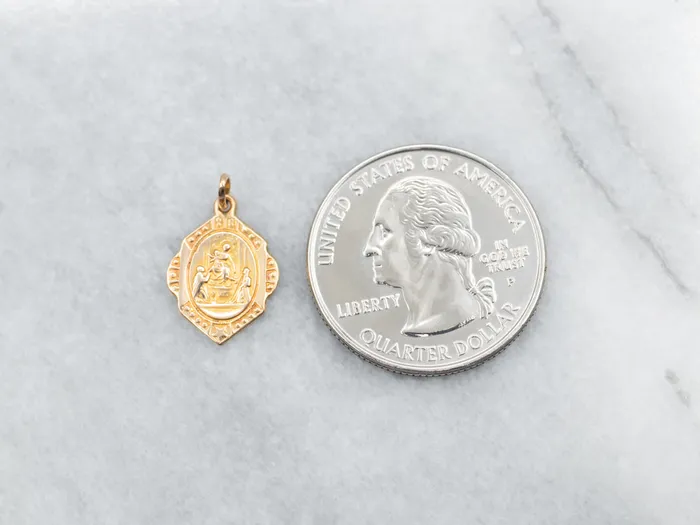 PreStyled Sets Market Square Jewelers Yellow Gold Religious Medal Pendant PreStyled Sets Market Square Jewelers Yellow Gold Religious Medal Pendant