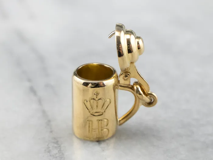 PreStyled Sets Vintage 18K Gold Beer Stein Charm Market Square Jewelers PreStyled Sets Vintage 18K Gold Beer Stein Charm Market Square Jewelers