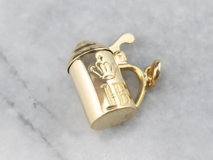 PreStyled Sets Vintage 18K Gold Beer Stein Charm Market Square Jewelers PreStyled Sets Vintage 18K Gold Beer Stein Charm Market Square Jewelers