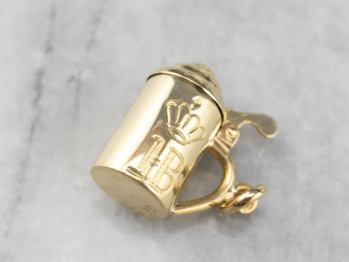 PreStyled Sets Vintage 18K Gold Beer Stein Charm Market Square Jewelers PreStyled Sets Vintage 18K Gold Beer Stein Charm Market Square Jewelers