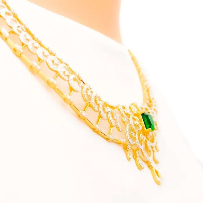 Regal Hanging Diamond 18k Gold Set Andaaz Jewelers PreStyled Sets