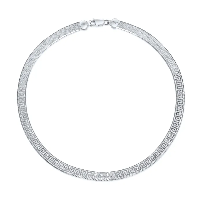 Reversible Greek Key Sterling Silver Collar Necklace or Bracelet NickelFree Italy BlingJewelry Wholesale Necklaces Reversible Greek Key Sterling Silver Collar Necklace or Bracelet NickelFree Italy BlingJewelry Wholesale Necklaces