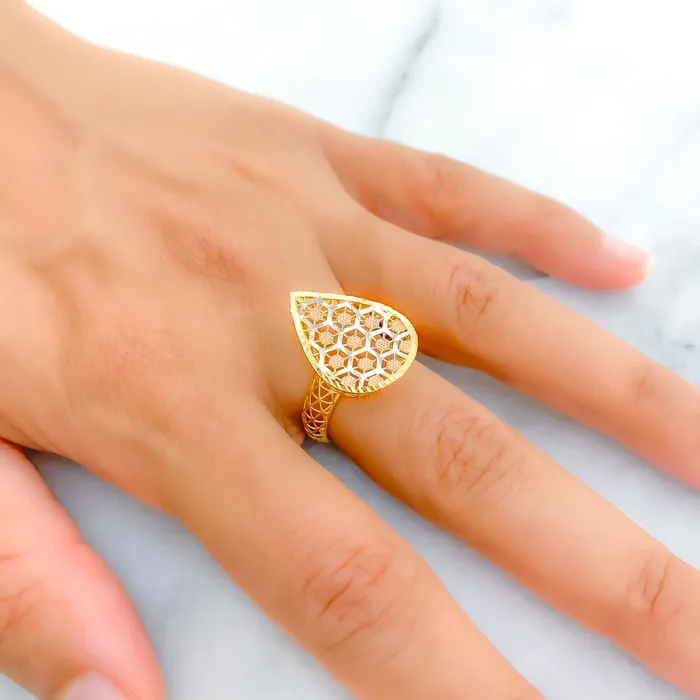 Rings Andaaz Jewelers Chic ThreeTone 22K Gold Ring