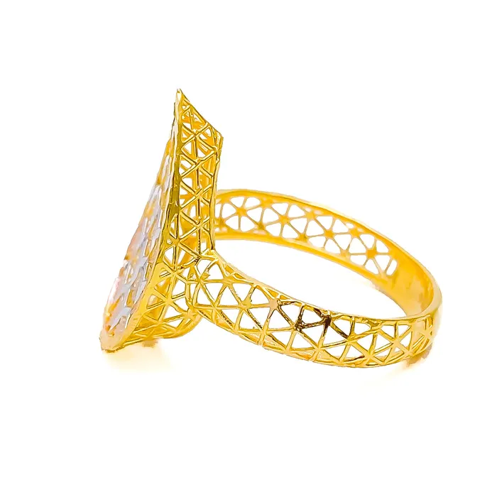 Rings Andaaz Jewelers Chic ThreeTone 22K Gold Ring