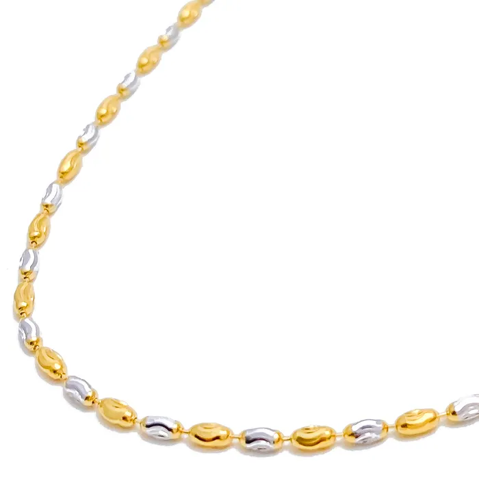 Rings Andaaz Jewelers Evergreen TwoTone Oval Bead Chain 18