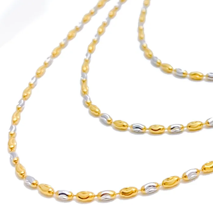 Rings Andaaz Jewelers Evergreen TwoTone Oval Bead Chain 18
