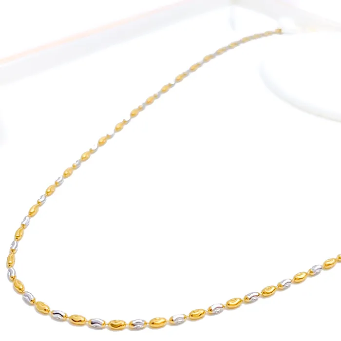 Rings Andaaz Jewelers Evergreen TwoTone Oval Bead Chain 18