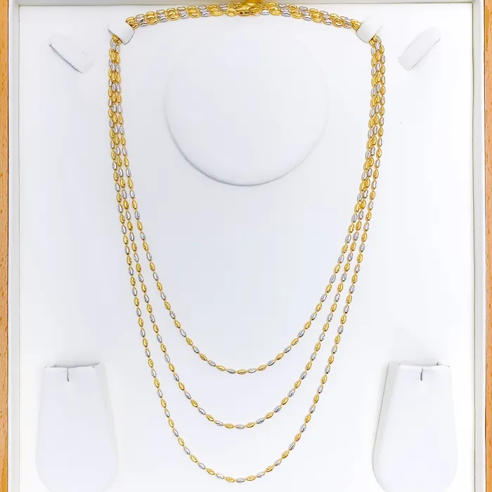 Rings Andaaz Jewelers Evergreen TwoTone Oval Bead Chain 18