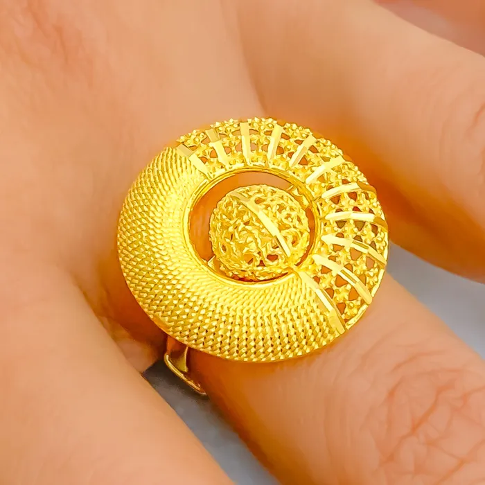 Rings Andaaz Jewelers Radiant Dressy 22k Gold Semi Statement Ring