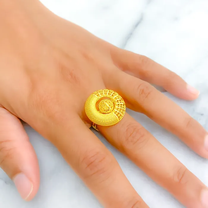 Rings Andaaz Jewelers Radiant Dressy 22k Gold Semi Statement Ring