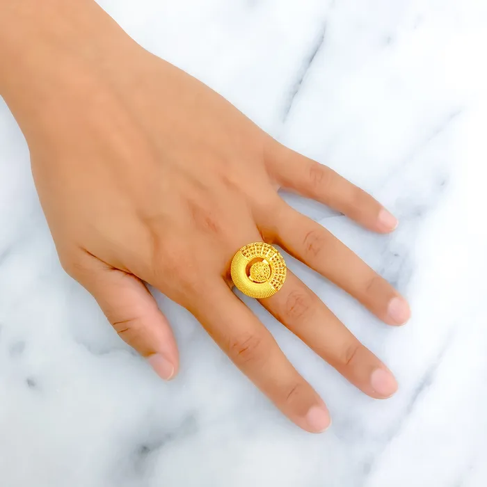 Rings Andaaz Jewelers Radiant Dressy 22k Gold Semi Statement Ring