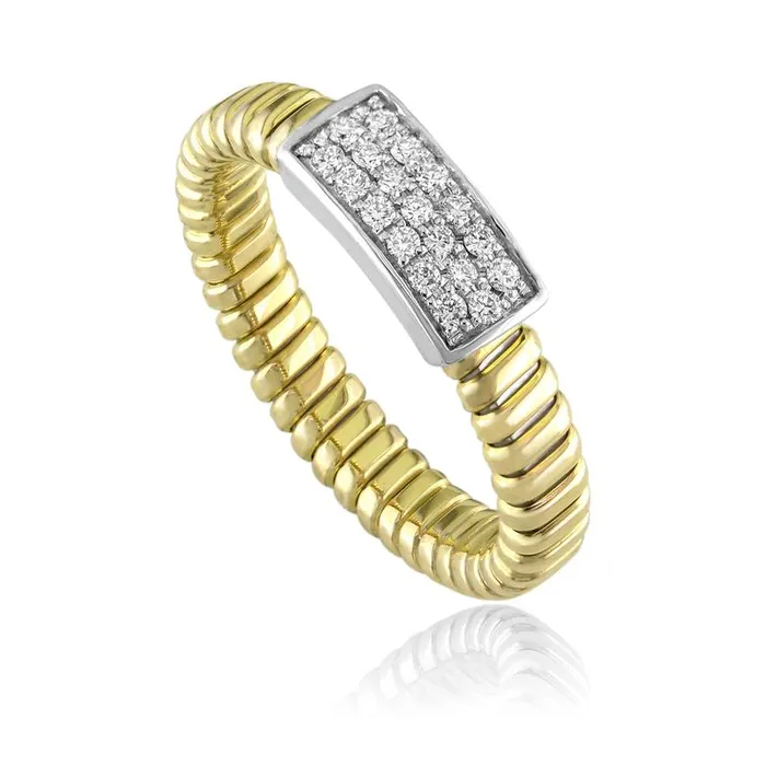 Rings Classic Creations 18kt Gold 3 Diamond Row Coil Ring