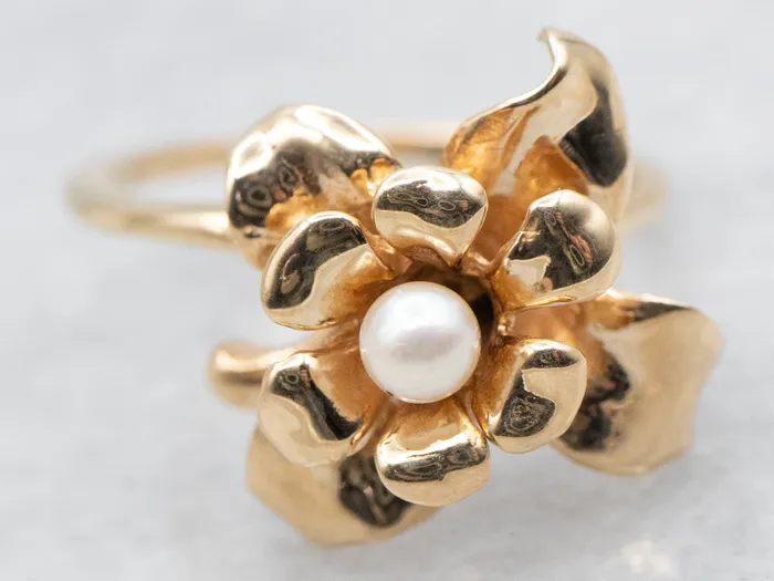 Rings Market Square Jewelers C Krypel Handmade Pearl Flower Ring
