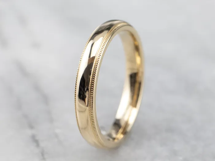 Rings Market Square Jewelers Milgrain Edge Yellow Gold Wedding Band Rings Market Square Jewelers Milgrain Edge Yellow Gold Wedding Band