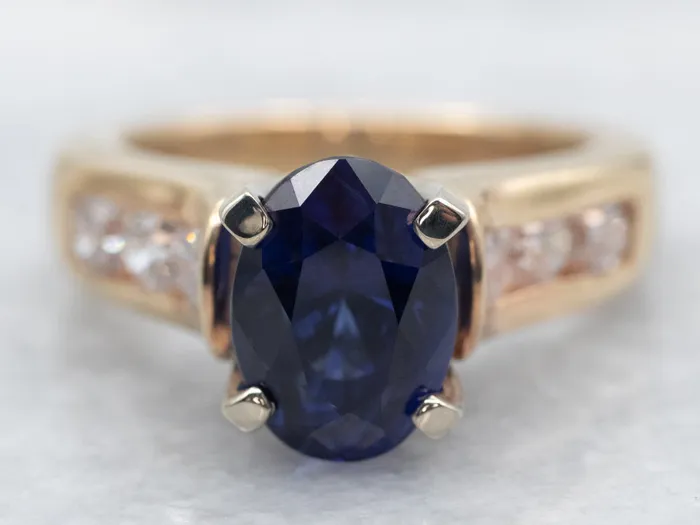 Rings Market Square Jewelers Modern Sapphire and Diamond Ring