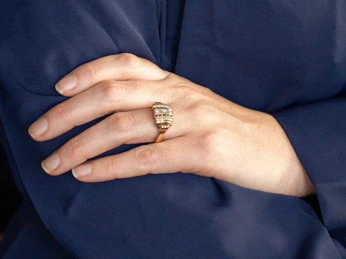 Rings Market Square Jewelers Retro Two Tone Diamond Cocktail Ring Rings Market Square Jewelers Retro Two Tone Diamond Cocktail Ring