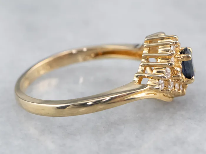 Rings Market Square Jewelers Sapphire and Diamond Bypass Ring