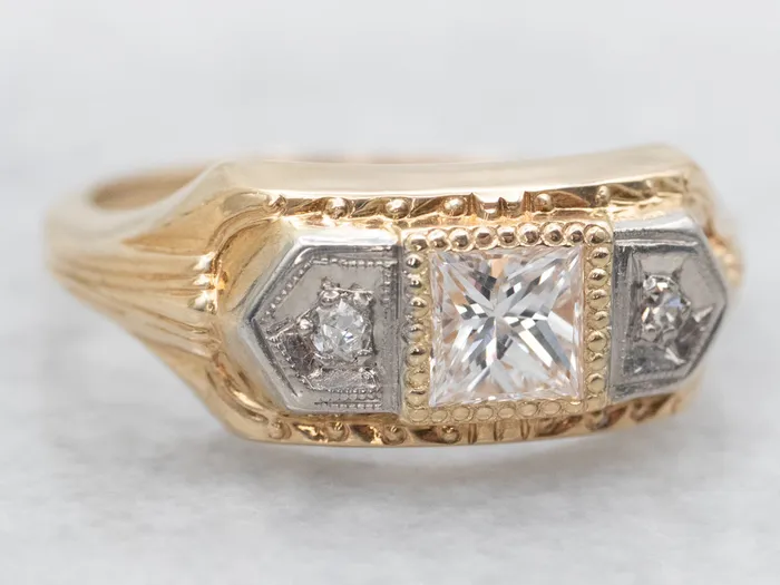 Rings Market Square Jewelers Two Tone Diamond Engagement Ring with Diamond Accents Rings Market Square Jewelers Two Tone Diamond Engagement Ring with Diamond Accents