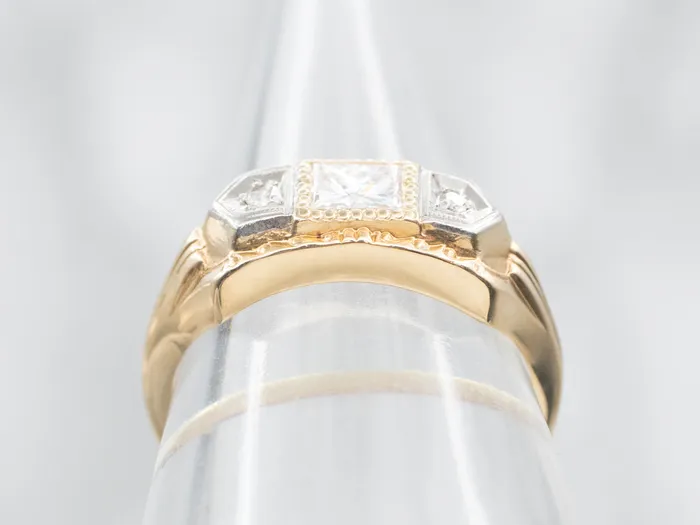 Rings Market Square Jewelers Two Tone Diamond Engagement Ring with Diamond Accents Rings Market Square Jewelers Two Tone Diamond Engagement Ring with Diamond Accents