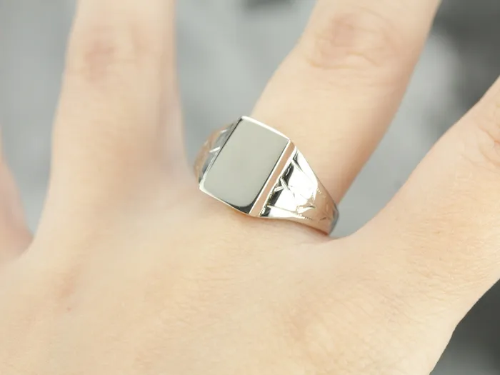 Rings Market Square Jewelers Unisex Mix Metal Signet Ring Rings Market Square Jewelers Unisex Mix Metal Signet Ring